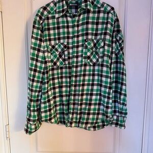 Green and Black Checkered Men's Shirt